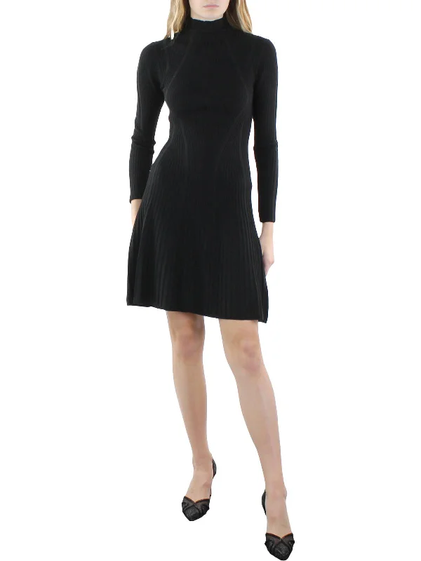 Today’s Deal Mari Womens Knit Mock Neck Sweaterdress