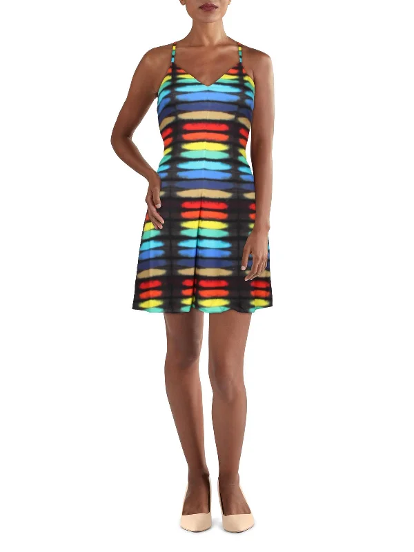 Factory Direct Sale Alves Womens Criss-Cross Back Mini Cocktail and Party Dress