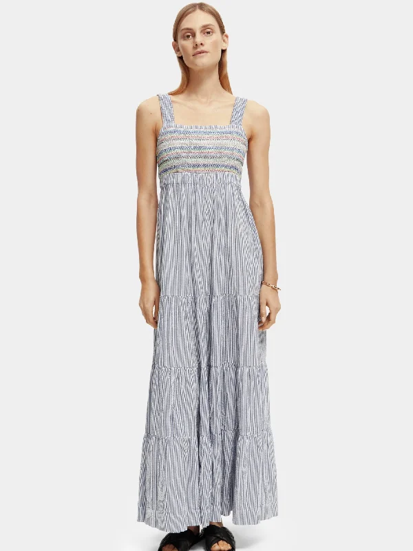 Special Savings Sleeveless smocked & tiered maxi dress