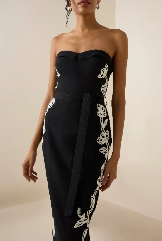 Take Advantage Daha Midi Tie Up Dress