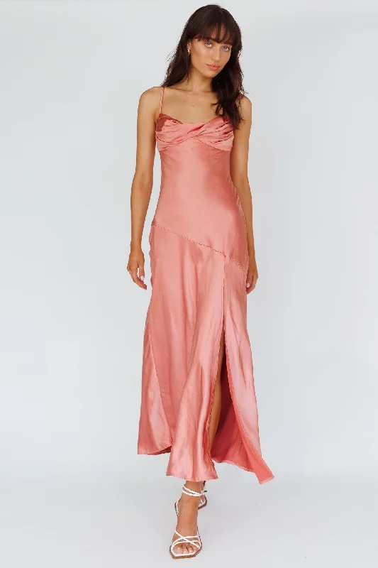 Special Promotion Amity Twist Bust Split Maxi Dress Rose