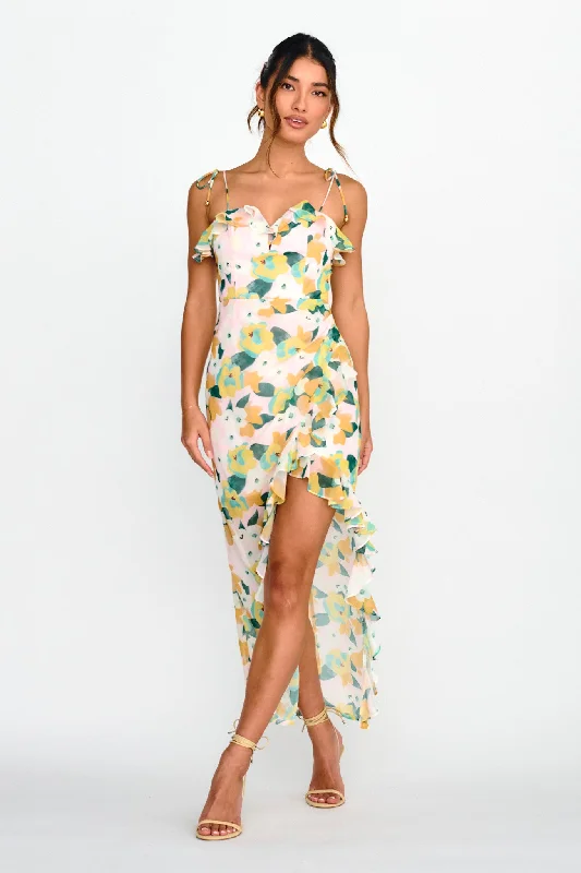 Price Reduction Portofino Cut-Out Split Midi Dress Floral Green