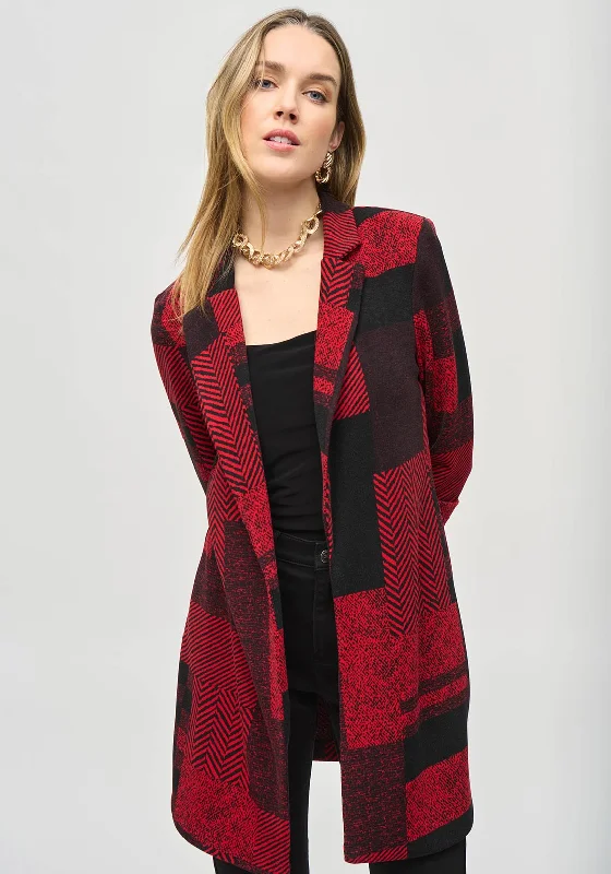 Great Deals Joseph Ribkoff Mix Pattern Blazer Style Jacket, Red & Black