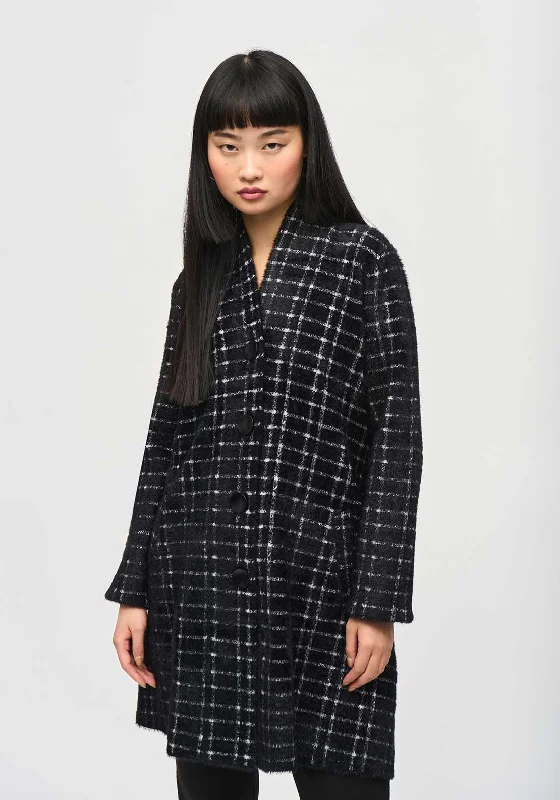 Quick Sale Joseph Ribkoff Grid Print Coat, Black and White