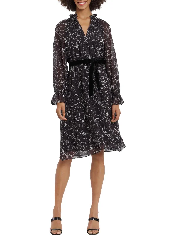 Big Discounts Womens Floral Print Knee Length Fit & Flare Dress