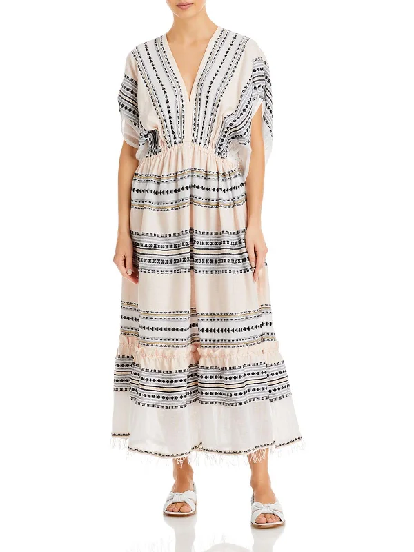 Exclusive Preview Habiba Womens Plunge Printed Midi Dress