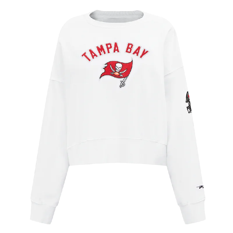 Shop and Save NFL TAMPA BAY BUCCANEERS CLASSIC WOMEN'S FLC CREWNECK (WHITE)