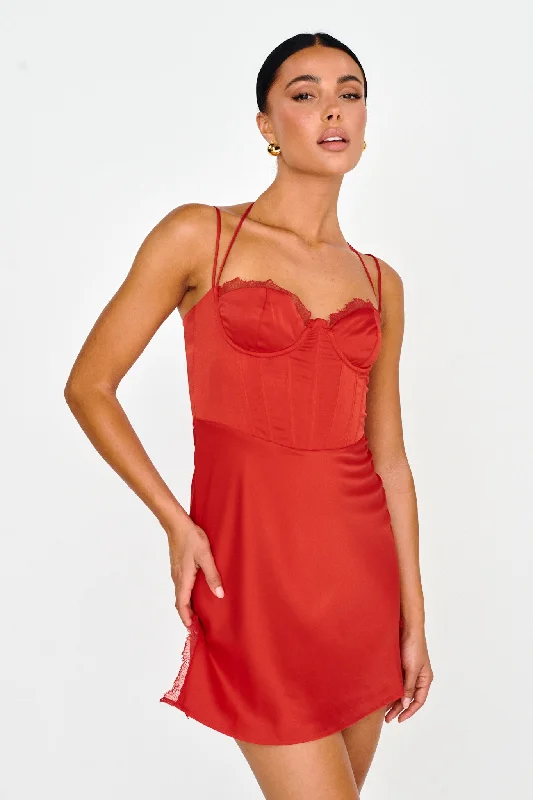 Crazy Deals Wishing On A Star Bustier Mini Dress Red