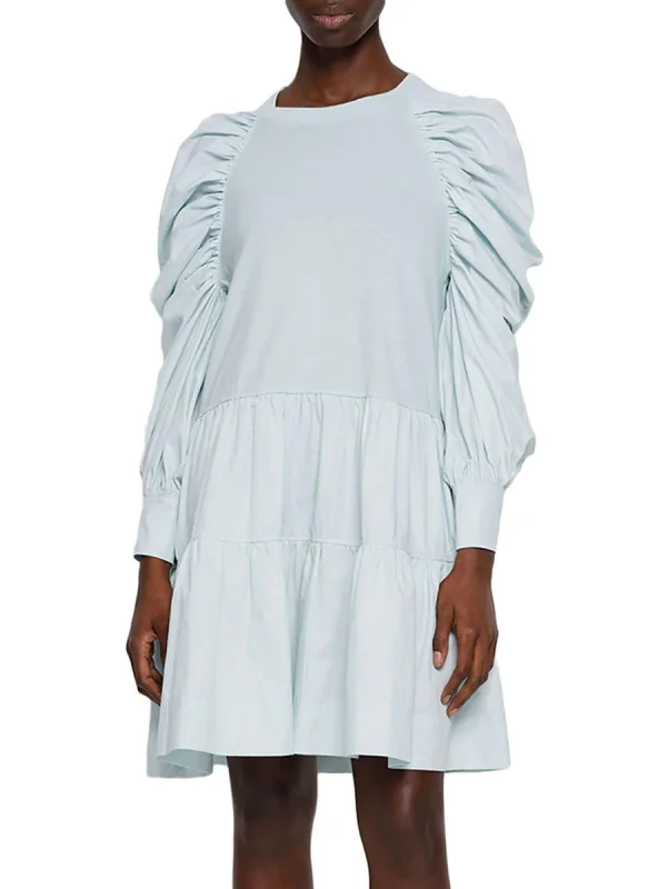 Friends and Family Sale Karlie Womens Poplin Statement Sleeves Shift Dress