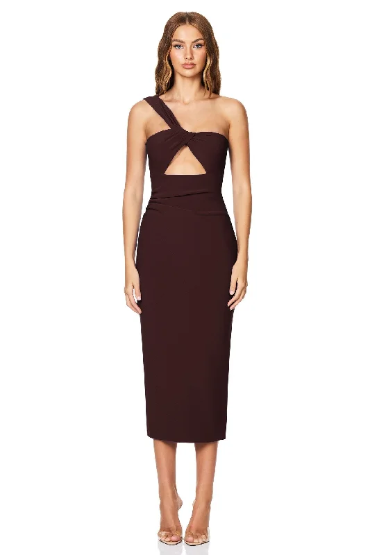 Factory Direct Sale Nookie Tease Midi Dress - Cocoa