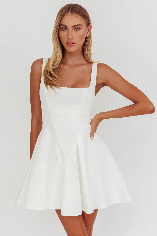 Price Rollback Get My Attention A-Line Mini Dress White