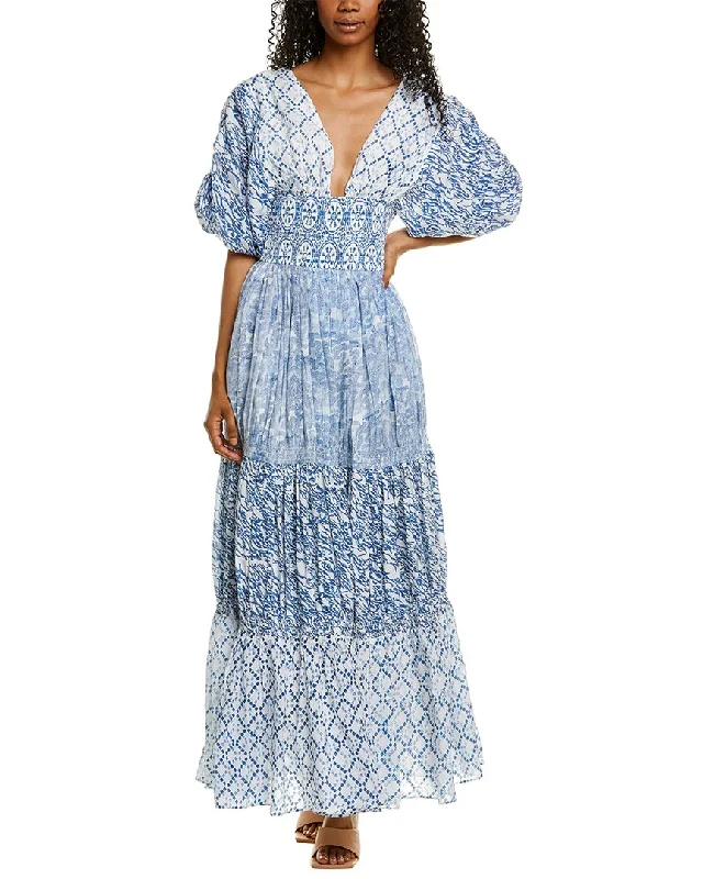 Anniversary Sale Ash & Eden Short Sleeve Marta Maxi Dress