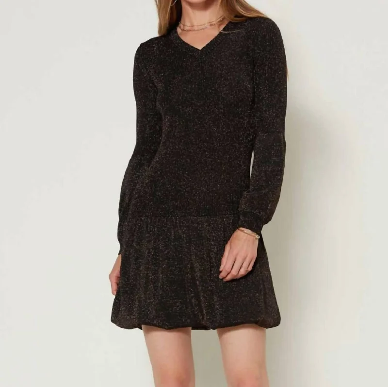 The Best Prices Lurex Bubble Dress in Black/Copper