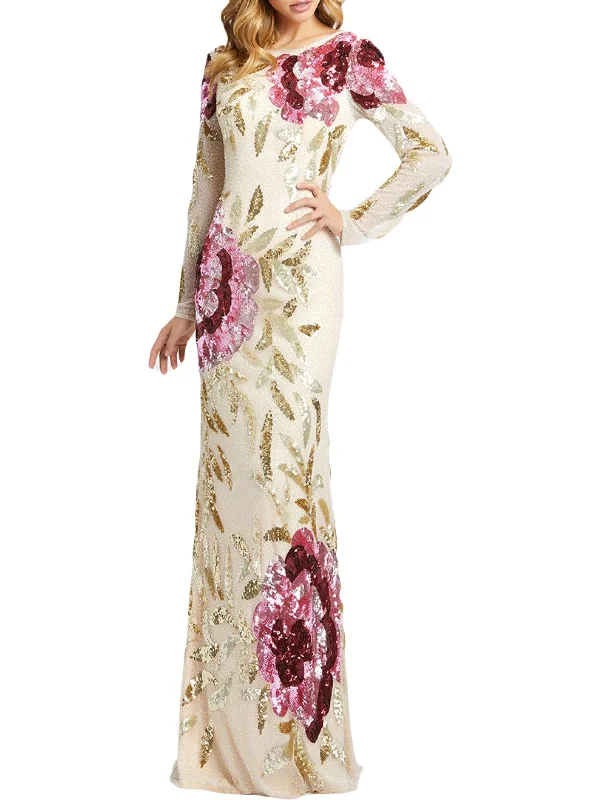 Get It Before It’s Gone Womens Embellished Open Back Evening Dress