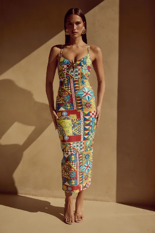 Super Savings Benita Midi Dress - Phaedra Print