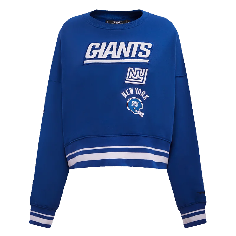 Fantastic Offers NFL NEW YORK GIANTS RETRO CLASSIC WOMEN'S RIB CREWNECK (DODGER BLUE)