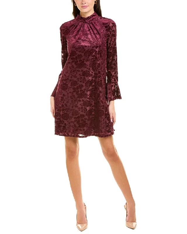 Act Fast London Times Bell-Sleeve Shift Dress