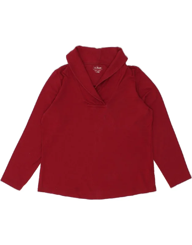 Instant Savings L.L.BEAN Womens Shawl Neck Sweatshirt Jumper UK 16 Large Burgundy Cotton Instant Savings L.L.BEAN Womens Shawl Neck Sweatshirt Jumper UK 16 Large Burgundy Cotton