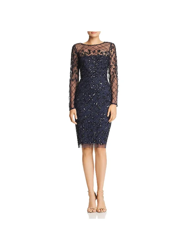 Price Cut Womens Cocktail Beaded Sheath Dress