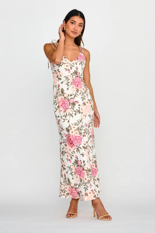 Best Bargains Florenze Tied Shoulder Dress Floral Pink