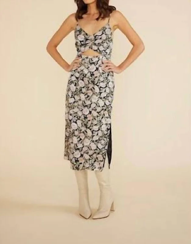 TIME-Limited Offer Eliza Slip Midi Dress in Black