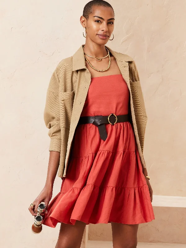 Limited Quantity Linen-Blend Mini Dress