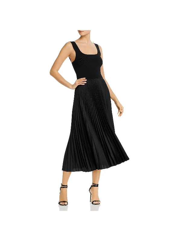 Overstock Womens Square Neck Pleated Maxi Dress