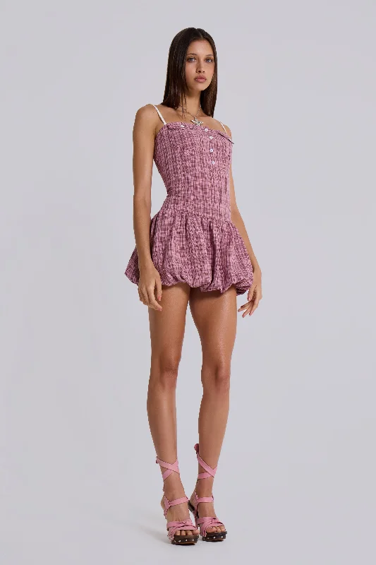 Shop and Save Ava Checked Puffball Dress