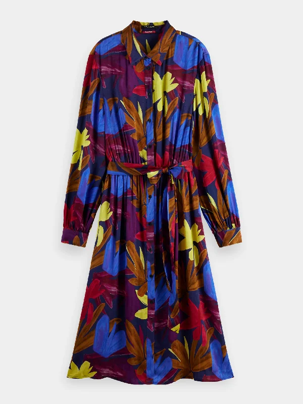 Flash Sale Relaxed-fit printed midi jacquard shirt dress