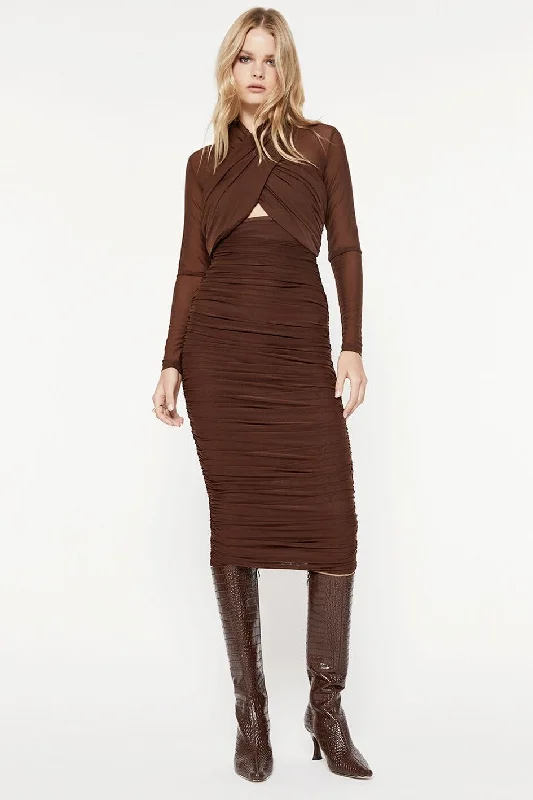 Now or Never Aliyah Dress - Chocolate