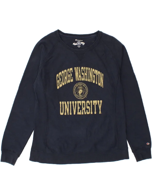 Savings Event CHAMPION Womens Graphic Sweatshirt Jumper UK 18 XL Navy Blue Cotton
