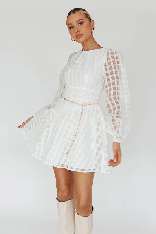 Super Bargain Tatiana Long Sleeve Plaid Mini Dress