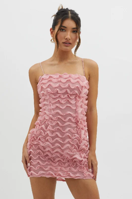 Deal Zone Tizzy Embellished Mini Dress Pink