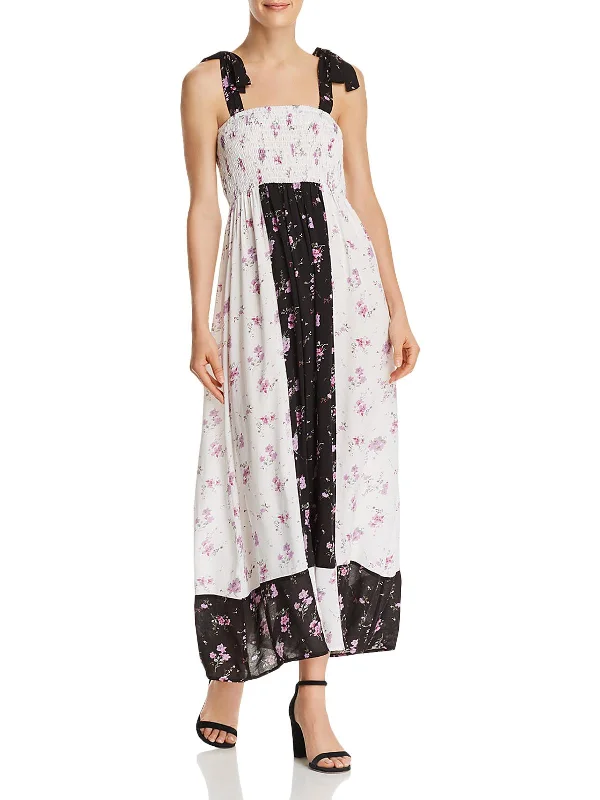 Limited Stock Womens Floral Rouched Maxi Dress