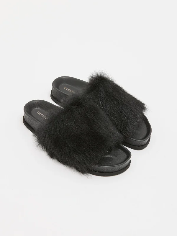 Sale Event shearling platform slide