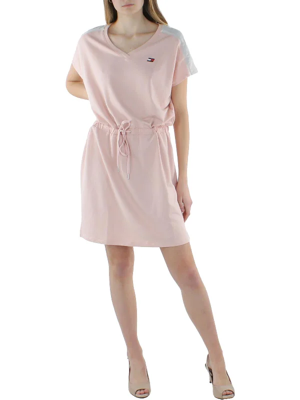 New Markdowns Womens Tie Waist Midi T-Shirt Dress