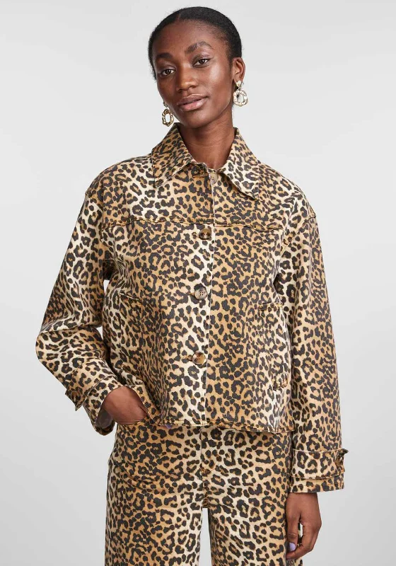 Today’s Deal Y.A.S Leonora Leopard Print Denim Jacket, Nomad