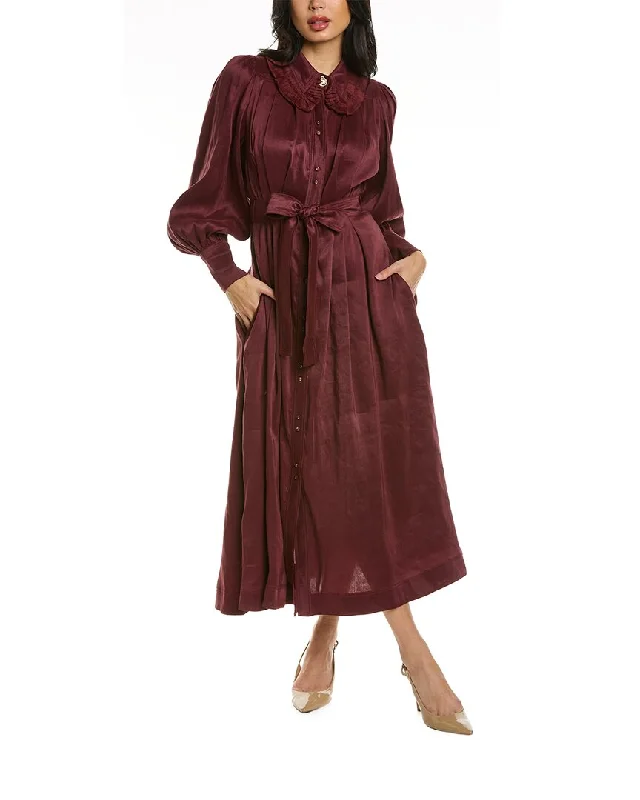 Season Finale Sale Aje Idealist Linen & Silk-Blend Midi Dress