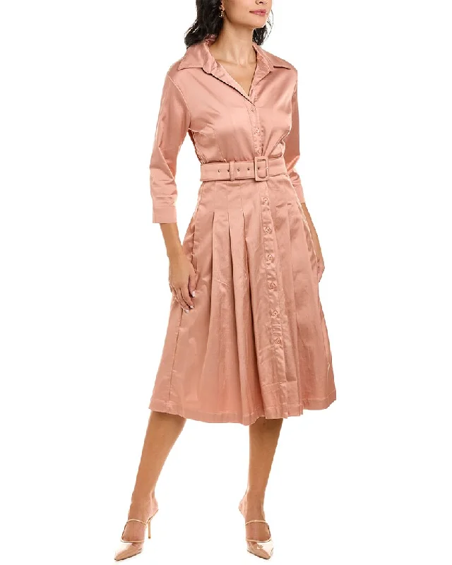 Referral Discount Samantha Sung Audrey 3 Silk Shirtdress