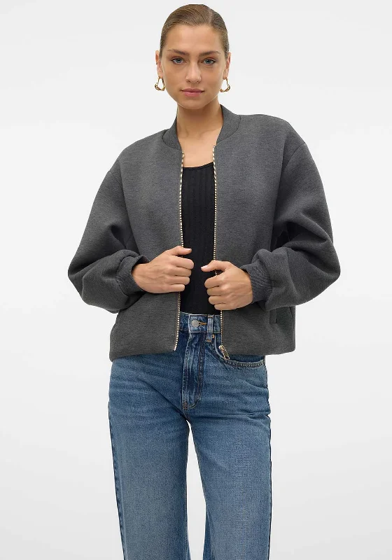 Best Bargains Vero Moda Karen Short Bomber Jacket, Grey