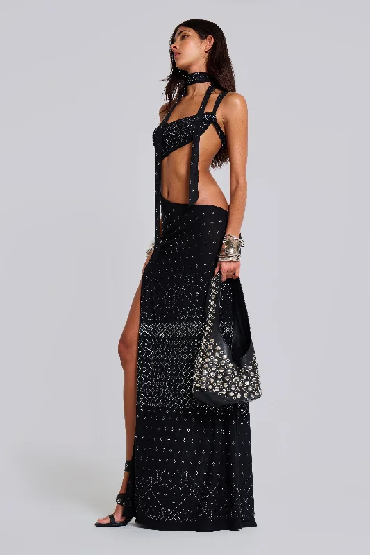 Big Savings Opaline Asymmetric Stud Maxi Dress