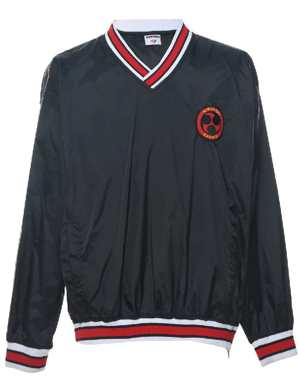 Crazy Deals Navy, Red & White Embroidered Nylon Jersey - L