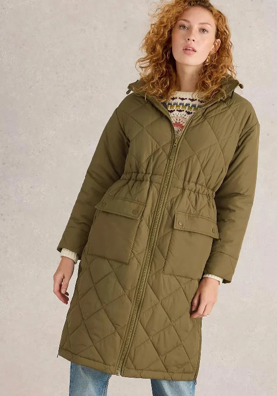 Special Price White Stuff Lorena Quilted Coat, Khaki