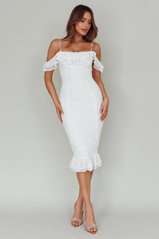 Today's Special Wish Come True Lace Midi Dress White