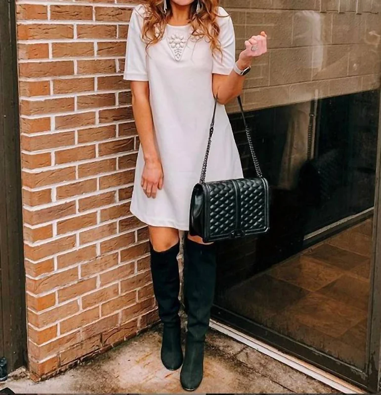 Huge Savings Kennedy Beaded Dress in Cream
