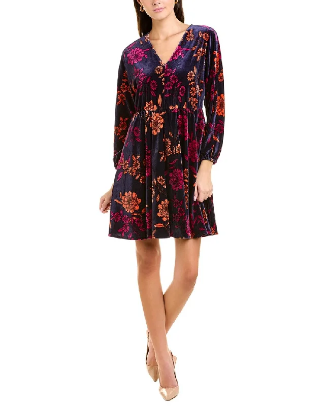 Discount Extravaganza London Times V-Neck Velvet Mini Dress