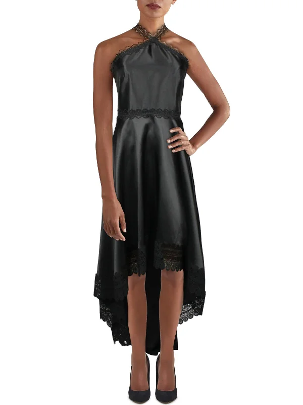 Don’t Miss Out Mikado Womens Sleeveless Hi-Low Evening Dress