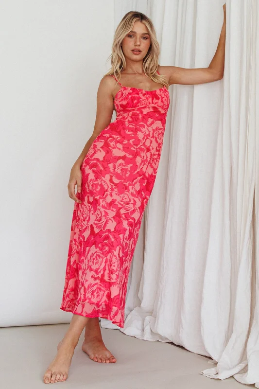 Loyalty Reward Nerida Twist Back Maxi Dress Swirl Pink