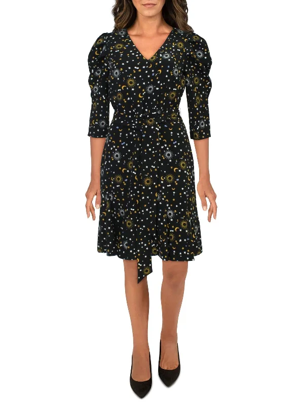 Exclusive Online Offer Womens Printed V-Neck Fit & Flare Dress