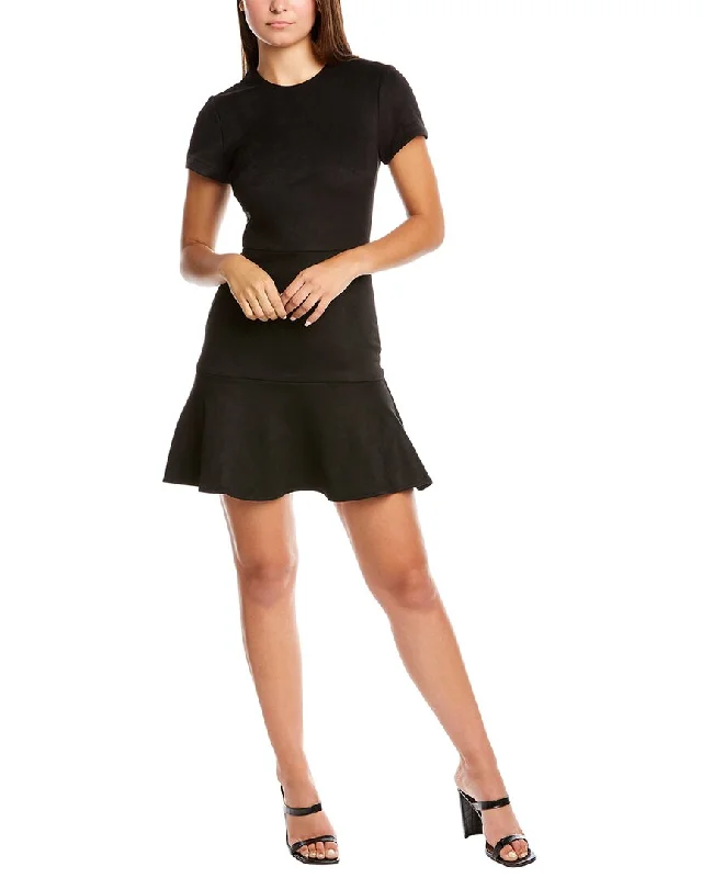 Incredible Offers Honey & Beau Suede-Blend Short Sleeve Wild Zebra Dress